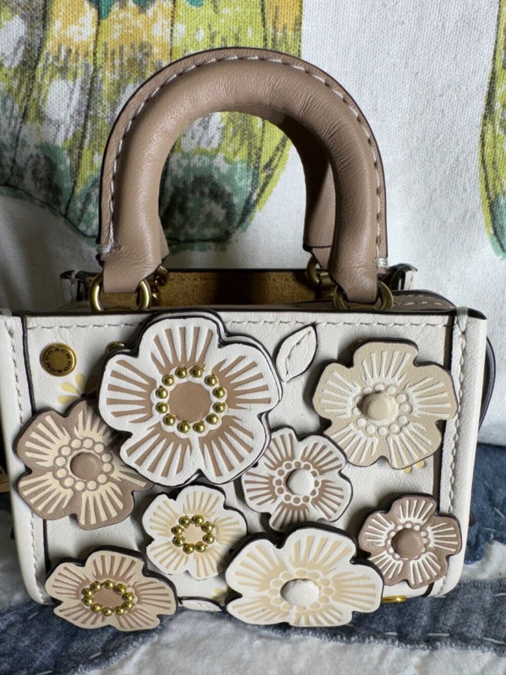 Coach Mini Rogue Charm with Tea Roses - Picture 2 of 7
